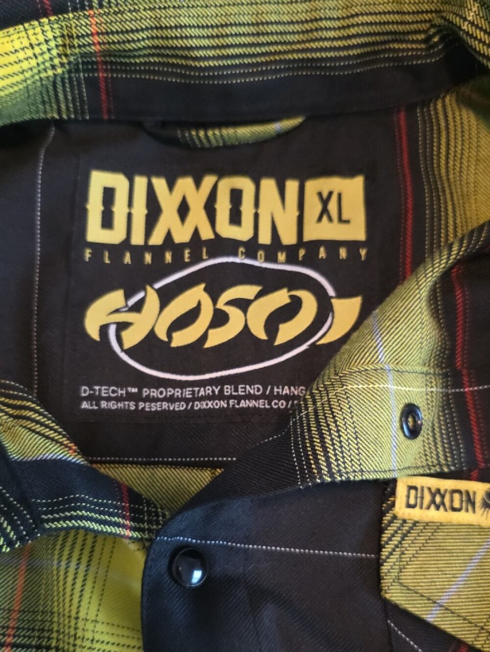 DIXXON Black & Yellow Plaid Button-Down Shirt  NWOT - Picture 2 of 2